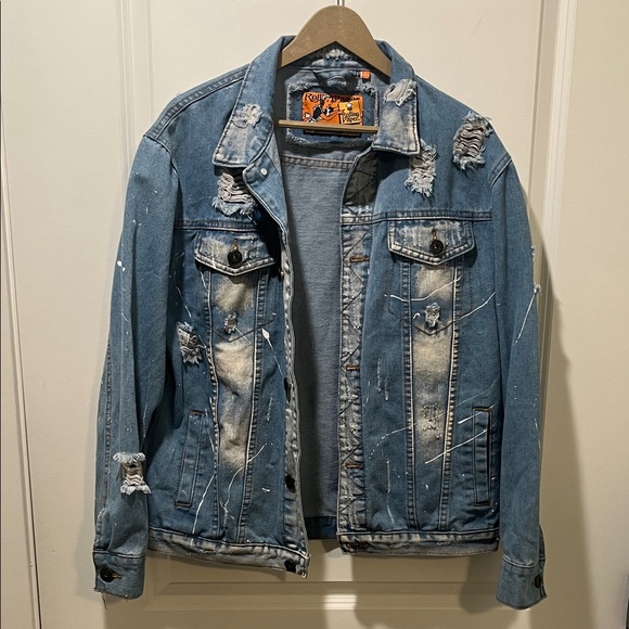 Women's Rolling Paper Paint Splash
Denim Jacket Size L - Picture 2 of 5